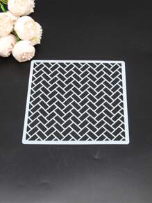 1pc Geometric Hollow Drawing Template - White - View 1