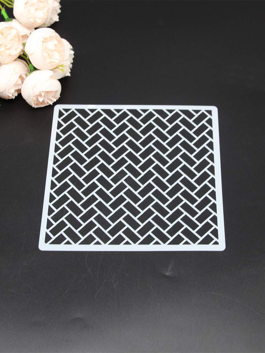 1pc Geometric Hollow Drawing Template - White - View 1
