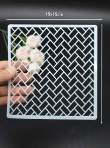 1pc Geometric Hollow Drawing Template - White - View 2