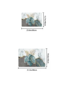 1 tấm thảm nhà tắm họa tiết nhiệt đới và đá cẩm thạch, thảm nhà vệ sinh chống trượt bằng polyester hiện đại cho phòng tắm, trang trí phòng tắm, thảm trải sàn, thảm ngoài trời, thảm cửa, trang trí mùa thu, phụ kiện phòng tắm, trang trí lối vào trường học - Nhiều màu - Xem 2