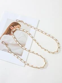 極簡主義鍊帶包帶，包配飾DIY，可調節替換肩帶，時尚耐用 - 白色 - 查看 1