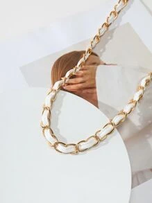 極簡主義鍊帶包帶，包配飾DIY，可調節替換肩帶，時尚耐用 - 白色 - 查看 3