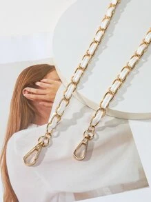 極簡主義鍊帶包帶，包配飾DIY，可調節替換肩帶，時尚耐用 - 白色 - 查看 5