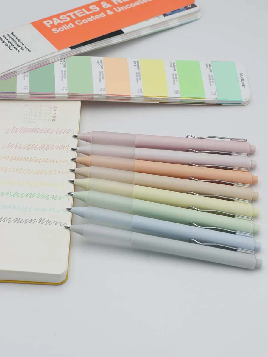 8 piezas Pluma pastel gel tinta - Multicolor - Ver 1