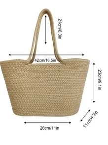 Minimalist Crochet Bag - Khaki - View 3