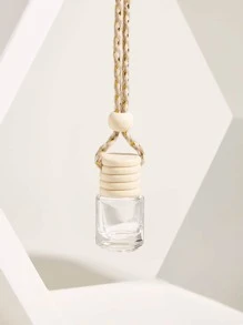 1pc 6ml Round High-Grade Car Perfume Bottle Pendant-Enhance Your Car's Aroma & Decor - Clear - View 1