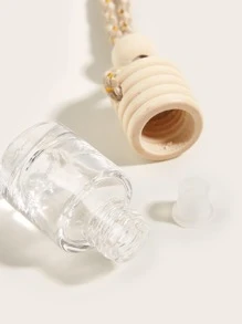 1pc 6ml Round High-Grade Car Perfume Bottle Pendant-Enhance Your Car's Aroma & Decor - Clear - View 3