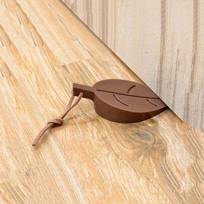 1/6 miếng chặn cửa hình lá bằng silicon, chống gió, treo, chống kẹp ngón tay, sử dụng tại nhà