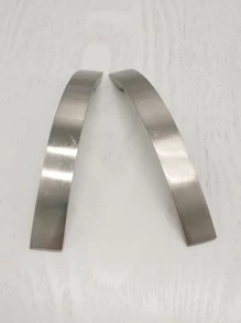 2pcs/set Aluminum Arch-shaped Silver Color Drawer Handle - Silver - View 2