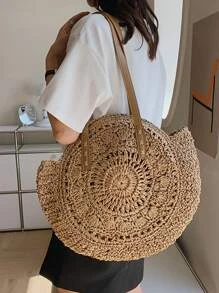 Yogodlns 空心設計，非常適合夏季旅遊度假，夏季必備，度假好物，草編手提包，草編沙灘袋，海灘必備，夏日必需品，沙灘用品和夏季必備品