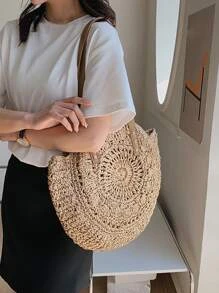 Yogodlns 空心設計，非常適合夏季旅遊度假，夏季必備，度假好物，草編手提包，草編沙灘袋，海灘必備，夏日必需品，沙灘用品和夏季必備品