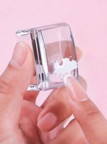 透明密封1入组密封1入组刮刀矽膠方形轉移工具帶蓋適用於女士和女孩 - 無色 - 查看 1