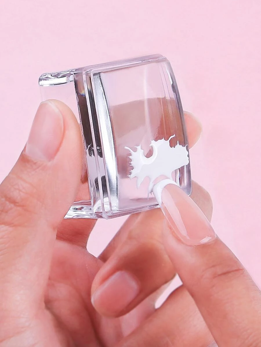 透明密封1入组密封1入组刮刀矽膠方形轉移工具帶蓋適用於女士和女孩 - 無色 - 查看 1