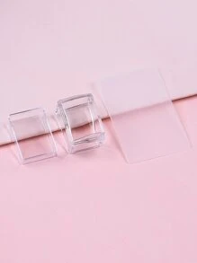 透明密封1入组密封1入组刮刀矽膠方形轉移工具帶蓋適用於女士和女孩 - 無色 - 查看 2