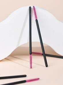 50一次性睫毛刷彩色水晶竿睫毛嫁接工具眉毛梳子 - 玫紅色 - 查看 3