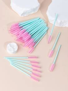 50一次性睫毛刷彩色水晶竿睫毛嫁接工具眉毛梳子 - 粉色 - 查看 1