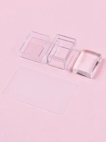 透明密封1入组密封1入组刮刀矽膠方形轉移工具帶蓋適用於女士和女孩 - 無色 - 查看 3