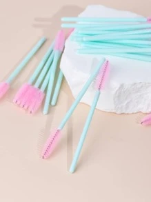 50一次性睫毛刷彩色水晶竿睫毛嫁接工具眉毛梳子 - 粉色 - 查看 2