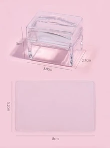 透明密封1入组密封1入组刮刀矽膠方形轉移工具帶蓋適用於女士和女孩 - 無色 - 查看 4