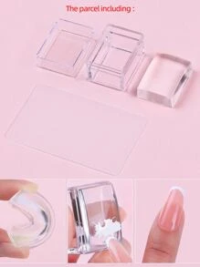 透明密封1入组密封1入组刮刀矽膠方形轉移工具帶蓋適用於女士和女孩 - 無色 - 查看 6