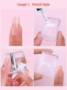 透明密封1入组密封1入组刮刀矽膠方形轉移工具帶蓋適用於女士和女孩 - 無色 - 查看 7