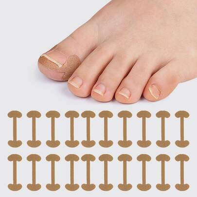 20PCS Thumb Bandage Toenail Stickers Pedicure Care Tools Elastic Patches Glue-Free Pedicure Stickers, Odorless