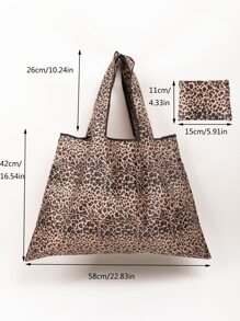 Túi mua hàng in da báo có thể gập lại Túi đi học dành cho sinh viên tốt nghiệp, cô gái tuổi teen, sinh viên năm nhất, sinh viên năm hai, trung học cơ sở và trung học phổ thông, đại học và trung học phổ thông, hoàn hảo cho hoạt động ngoài trời, du lịch và quay lại trường học - Nhiều màu - Xem 3