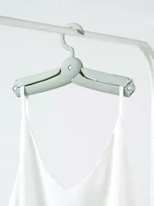 1pc Portable Plastic Hanger, Collapsible Clothes Hanger For Household - Green - View 2