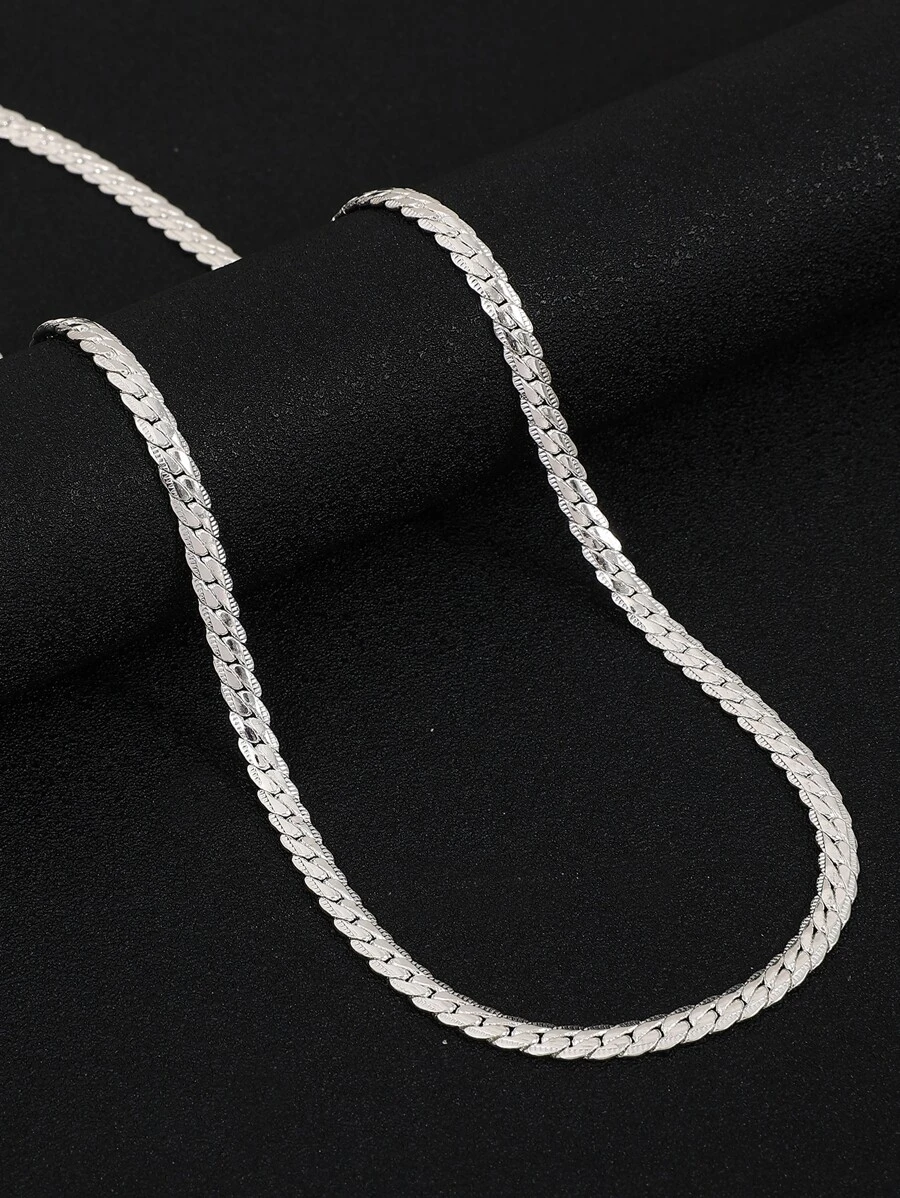 Thời Trang Và Phổ Biến 1 Nam Tối Giản Dây Chuyền Vòng Cổ Đồng Trang Sức Cho Món Quà Trang Sức Và Cho Vẻ Ngoài Phong Cách - Bạc - Xem 1