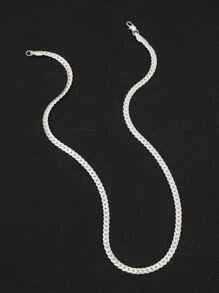 Thời Trang Và Phổ Biến 1 Nam Tối Giản Dây Chuyền Vòng Cổ Đồng Trang Sức Cho Món Quà Trang Sức Và Cho Vẻ Ngoài Phong Cách - Bạc - Xem 2