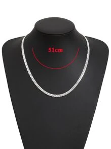 Thời Trang Và Phổ Biến 1 Nam Tối Giản Dây Chuyền Vòng Cổ Đồng Trang Sức Cho Món Quà Trang Sức Và Cho Vẻ Ngoài Phong Cách - Bạc - Xem 3