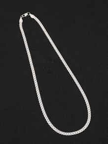 Thời Trang Và Phổ Biến 1 Nam Tối Giản Dây Chuyền Vòng Cổ Đồng Trang Sức Cho Món Quà Trang Sức Và Cho Vẻ Ngoài Phong Cách - Bạc - Xem 4