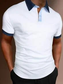 Manfinity Homme Men Contrast Trim Polo Shirt - White - View 1