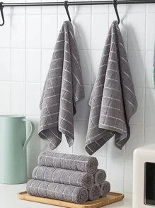 2入組/套格紋清潔日常滌綸吸水清潔抹布 - 灰色 - 查看 3