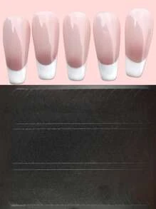 1入組幾何圖案法式指甲貼法式美甲噴槍模板趣味印刷貼花3D自粘手繪法式美甲貼花用於亞克力指甲裝飾 - 黑色 - 查看 1