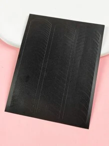 1入組幾何圖案法式指甲貼法式美甲噴槍模板趣味印刷貼花3D自粘手繪法式美甲貼花用於亞克力指甲裝飾 - 黑色 - 查看 4