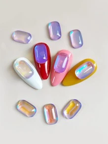 10 Chiếc Nhựa Trong Suốt Hình Vuông 3D Móng Tay Đá Quý Trang Trí Móng Tay Ren Móng Tay Nghệ Thuật Phụ Kiện Trang Sức Móng Tay Quyến Rũ Cho Nữ Tự Làm Trang Trí Móng Tay Thiết Kế - Nhiều màu - Xem 1