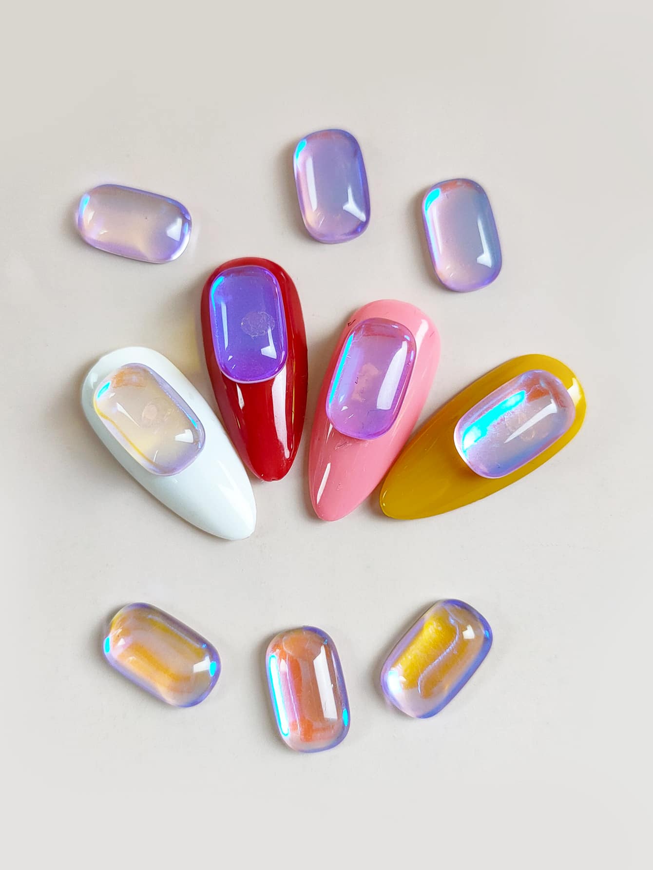 10 Chiếc Nhựa Trong Suốt Hình Vuông 3D Móng Tay Đá Quý Trang Trí Móng Tay Ren Móng Tay Nghệ Thuật Phụ Kiện Trang Sức Móng Tay Quyến Rũ Cho Nữ Tự Làm Trang Trí Móng Tay Thiết Kế - Nhiều màu - Xem 1