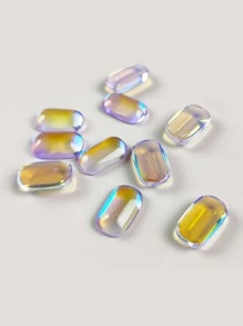 10 Chiếc Nhựa Trong Suốt Hình Vuông 3D Móng Tay Đá Quý Trang Trí Móng Tay Ren Móng Tay Nghệ Thuật Phụ Kiện Trang Sức Móng Tay Quyến Rũ Cho Nữ Tự Làm Trang Trí Móng Tay Thiết Kế - Nhiều màu - Xem 2