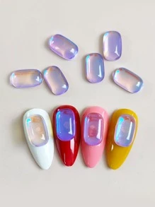 10 Chiếc Nhựa Trong Suốt Hình Vuông 3D Móng Tay Đá Quý Trang Trí Móng Tay Ren Móng Tay Nghệ Thuật Phụ Kiện Trang Sức Móng Tay Quyến Rũ Cho Nữ Tự Làm Trang Trí Móng Tay Thiết Kế - Nhiều màu - Xem 4