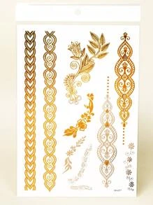 Tattoo Sticker,1 Sheet Floral Pattern Temporary Tattoos For Women,Tattoo Stickers Adults,Realistic Tattoo Leaf,For Women and Girls