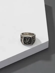 Những người đàn ông thời trang và phổ biến Đầu sư tử trang trí nhẫn hợp kim cho món quà trang sức và cho một vẻ ngoài sành điệu - Màu Bạc Cổ - Xem 2