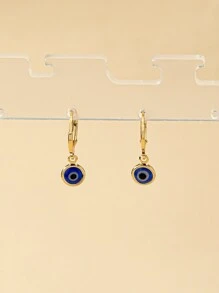 1pc Eye Drop Earrings Copper Jewelry - Multicolor - View 2