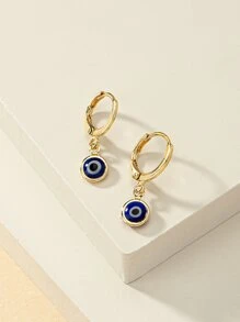 1pc Eye Drop Earrings Copper Jewelry - Multicolor - View 3
