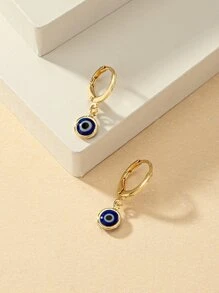 1pc Eye Drop Earrings Copper Jewelry - Multicolor - View 5