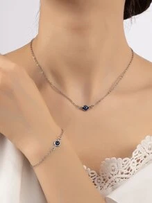 1 Stück Auge Dekor, Halskette, & Armband Kupfer Schmuck