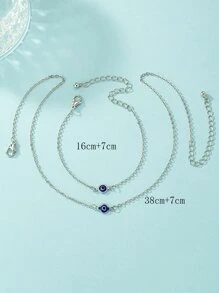 1 Stück Auge Dekor, Halskette, & Armband Kupfer Schmuck