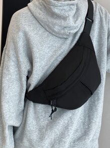 男士極簡腰包 - 黑色 - 查看 1