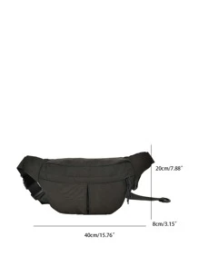 男士極簡腰包 - 黑色 - 查看 3