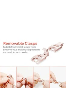 Correa de reloj compatible con Apple Watch con diseño de diamante de imitación - Champán - Ver 3